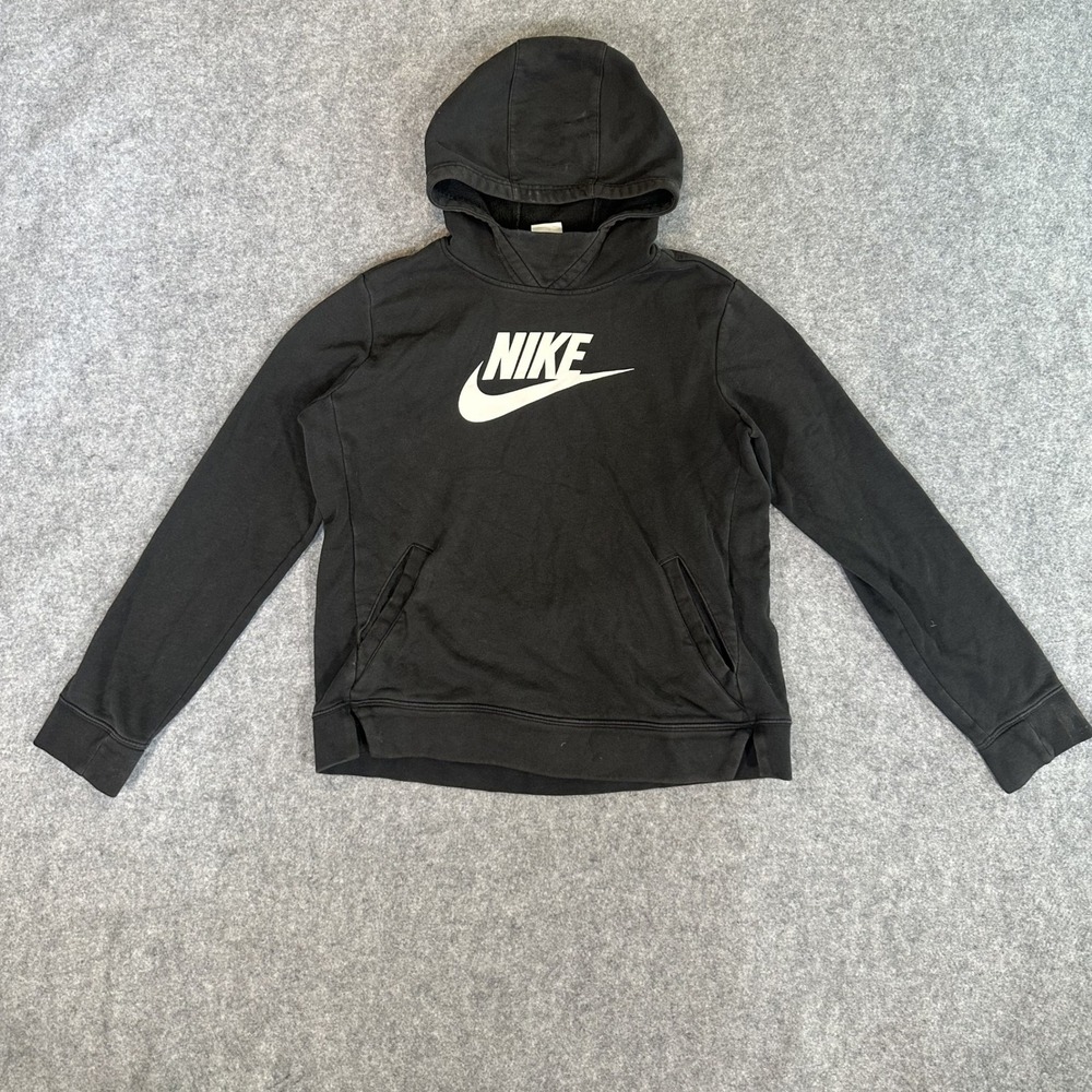 Nike Sportswear Futura Logo Hoodie XL Black Cotton Blend Fleece